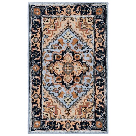 Safavieh Heritage Hand Tufted Rectangle Area Rug, Blue & Light Brown - 3 x 5 ft. HG625M-3